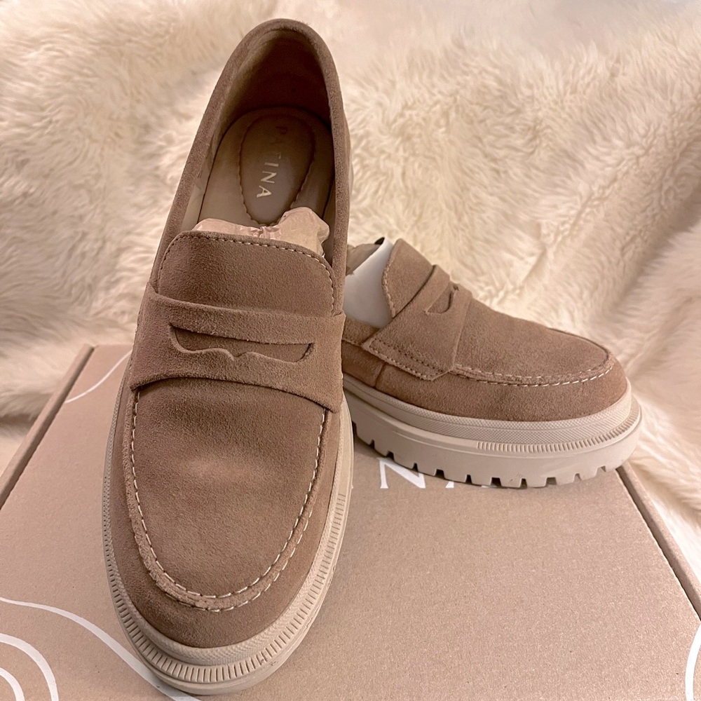 Portland Leather Patina Zoe chunky loafer sz 9
